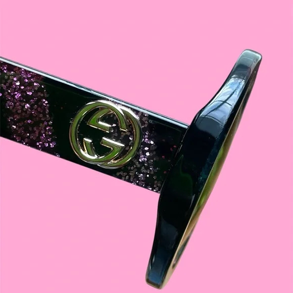 GUCCI Acetate Round Glitter Sunglasses